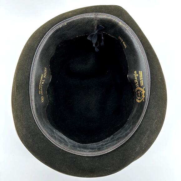 Vintage St. Regis Long Oval Hat Fedora Wool Water Repellent 70s Brown 7 3/8 - Picture 7 of 7